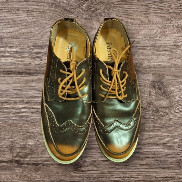 Retro Style Brown Loafers With Laces 8.5 - Picture 1 of 11